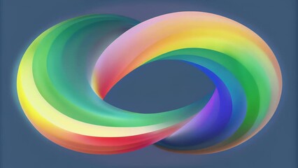 Poster - A distorted twisted version of the classic rainbow with warping and bending colors creating a unique and abstract representation of the