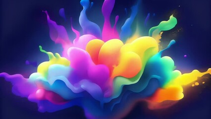 Poster - A burst of vibrant colors as ink dissolves and expands in a clear liquid.