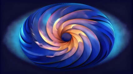 Aufkleber - Waves of sharp angles and soft curves collide and merge in  Vortex producing a dynamic and chaotic display.