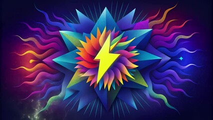 Poster - A fusion of vibrant colors and jagged lines evoke a feeling of controlled chaos and creative expression.