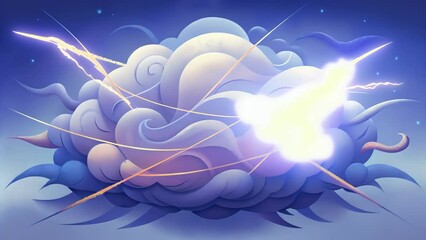 Aufkleber - Soft dreamy tendrils of clouds interwoven with sharp jagged lines evoking a feeling of controlled chaos.
