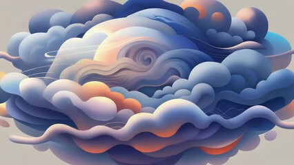 Poster - Layers upon layers of clouds distinct yet overlapping creating a sense of depth and movement in this abstract representation of chaos.