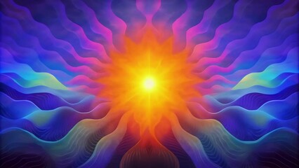 Aufkleber - A symphony of vibrant lines each one representing a unique frequency of light and energy.