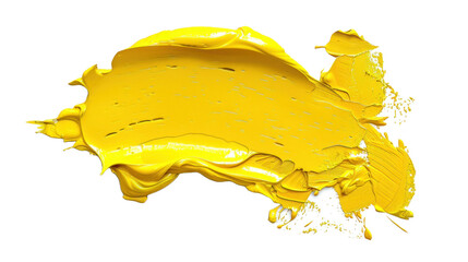 Poster - Yellow paint brush strokes transparent background
