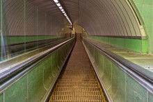 Looking Down The Tyne Foot Tunnel Escalator