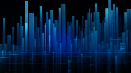 Poster - An abstract design featuring intersecting lines on a dark blue background, Collage art of various stock market graphs, AI Generated