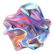 © G_stockerthailand - abstract shapes holographic fabric isolated. 3d fluid shape holographic gradient.