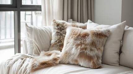 Canvas Print - fur pillow.