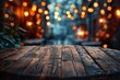 Worn table and blur with bokeh background