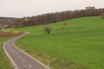 Wall Mural - Frühling in der Rhön; Landschaft am Schloss Bieberstein