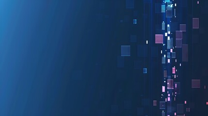 Aufkleber - Abstract digital backdrop with floating cubes. Modern tech wallpaper. Simple geometric shapes floating. Ideal for background use in presentations and web design. AI