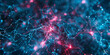 Abstract banner in blue red color as ai intelegence and neuronal red, computing and neural networ AI-generated Image