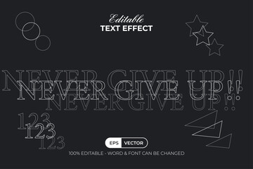 Poster - quote text effect line vibrate style. editable text effect design