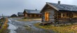 Historic Log Cabins Reconstructed at Bulnes Fort in Punta Arenas, Chile. Concept Architecture, History, Reconstruction, Punta Arenas, Chile