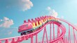 Pink Roller Coaster Descending Pink Track