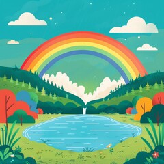 Poster - Rainbow cartoon.