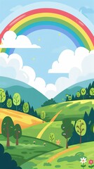 Wall Mural - Rainbow cartoon.