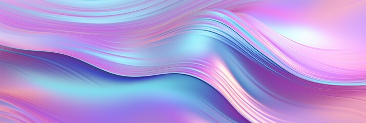 Poster - Abstract Fluid Waves in Pastel Colors. Soothing Holographic Background. Generative AI