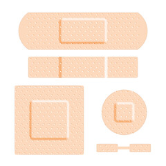 beige adhesive bandage band aid set, medical and healthcare. png clipart isolated on transparent bac