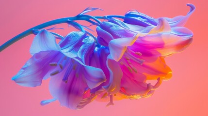 Poster -  pink and blue, with a blush-hued sky above
