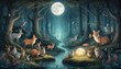 A-Whimsical-Illustration-Featuring-A-Moonlit-Fores-Upscaled