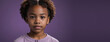 An African American Juvenile Girl, Isolated On A Amethyst Background With Copy Space