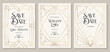 © Art Kovalenco - Art deco invitation wedding luxury VIP invite card design, Save the date card, retro pattern for vintage party invitation gold Thank you card. classic antique vector illustration