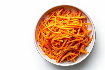 Wall Mural - White Bowl Filled With Sliced Carrots on Table