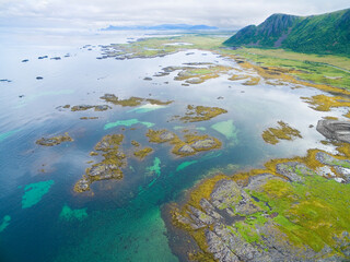 Wall Mural - Aerial view of Vesteralen, Andoya, Norway