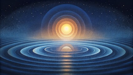 Poster - An array of concentric circles emitting a dazzling radiance reminiscent of ripples on water.