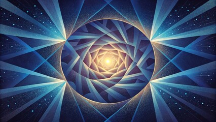 Poster - A hypnotic display of interweaving beams evoking a sense of dynamic movement and depth.