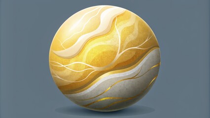 Aufkleber - Subtle shades of white and gold dance across the surface of gilded marble creating an otherworldly aesthetic.