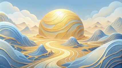 Poster - Soft and ethereal the gilded marble resembles a majestic landscape with golden s running through it like rivers.