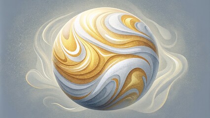 Poster - Like a piece of abstract art gilded marble evokes a sense of wonder and sophistication with its swirls of gold and white.