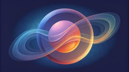 Poster - A fluid and dynamic composition of overlapping circles creating a sense of movement and energy akin to a sonic pulse.