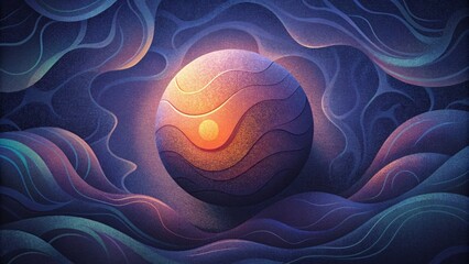 Aufkleber - A smooth transition from light to dark tones marred by a chaotic overlay of distorted lines and shapes.
