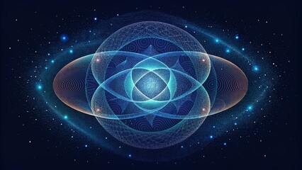 Poster - A radiant lattice made up of ethereal strands resembling a celestial map in the night sky.