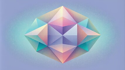 Poster - The boundaries between objects and space dissolve as pastelcolored geometric shapes blend seamlessly into each other.