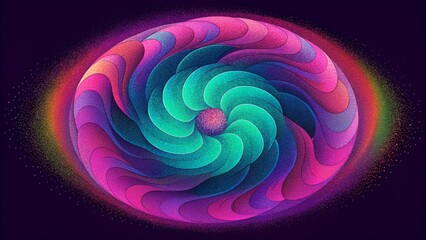 Poster - A swirl of vibrant pinks purples and greens reminiscent of a psychedelic acidwashed pattern.