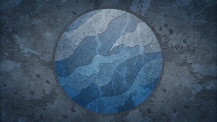 Poster - A cracked distressed surface of faded blues and grays resembling old worn denim.