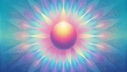Poster - Soft blurred flashes of hot pink chartreuse and icy blue creating a retro acidwash feel.