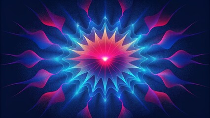 Poster - A neon shockwave of vibrant reds and blues radiating outward and pulsing with intensity in a Chromatic Pulse.
