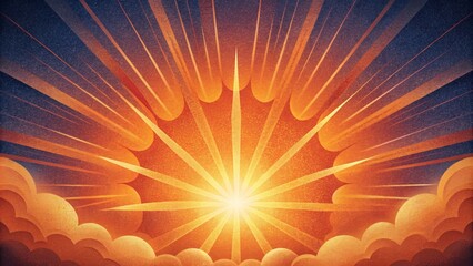 Poster - Rays of warm fiery oranges spreading out in a Chromatic Pulse igniting a burst of color in their wake.