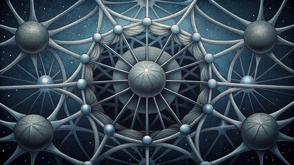 Poster - A complex web of metallic s interconnected and constantly changing.