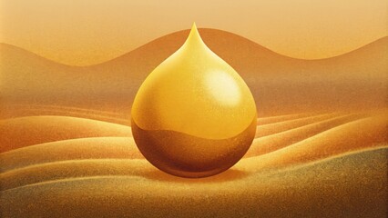 Poster - A mirage of liquid gold with overlapping s creating a sense of depth and movement.