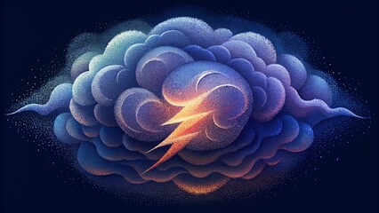 Poster - A tumultuous blur of digitized pixels colliding and creating a mesmerizing storm.