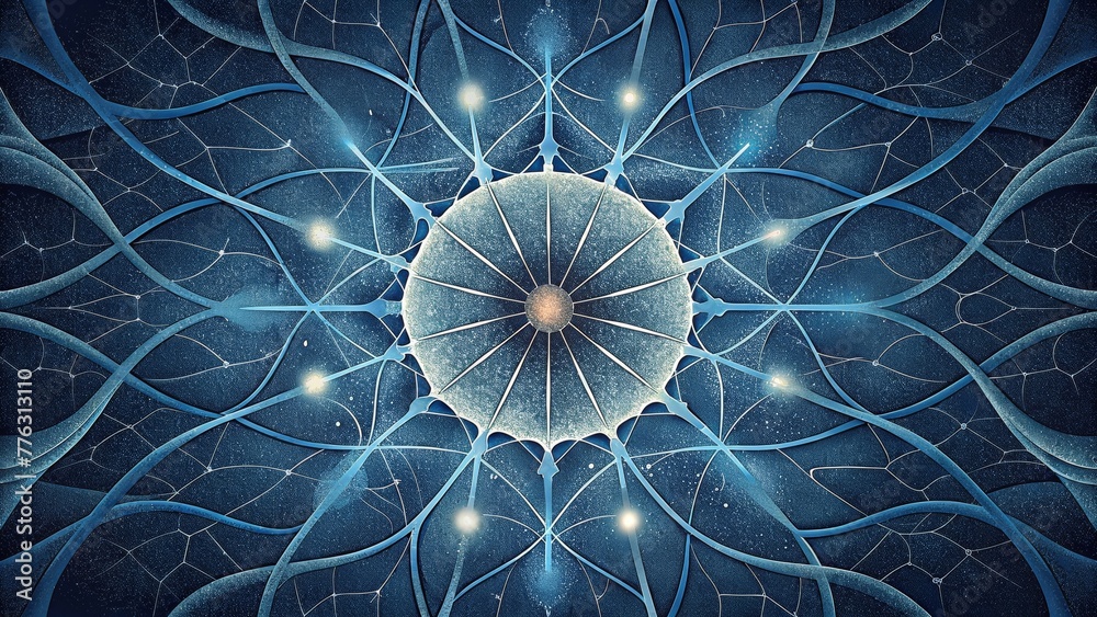 An intricate web of lines intersecting and branching off mapping out ...