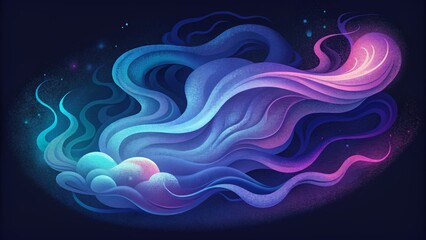 Poster - Like a psychedelic dream come to life wispy tendrils of neon smoke twist and turn against a dark background.