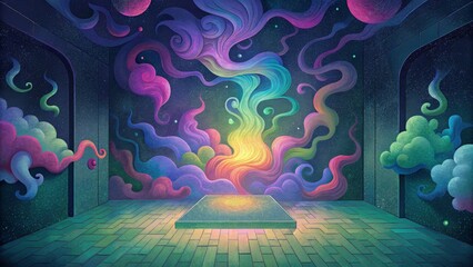 Poster - Add a touch of magic to any room with a wall adorned with psychedelic smoke in all its swirling colorful glory.