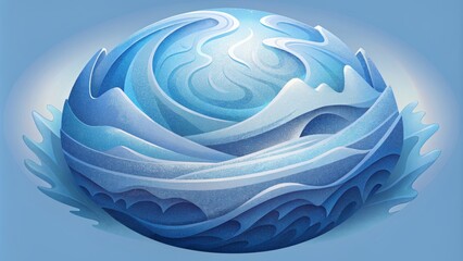 Poster - Soft and swirling swirls of ice encasing the world in a frozen embrace.